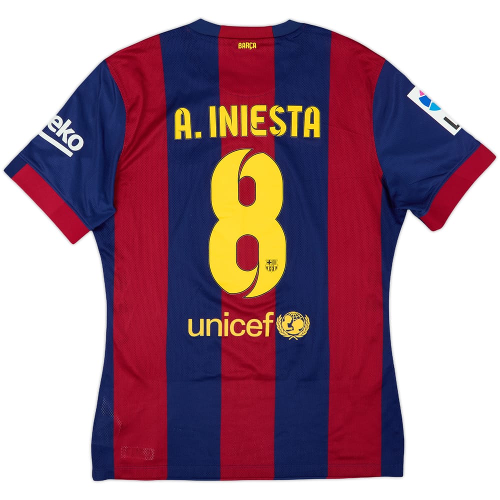 2014-15 Barcelona Authentic Home Shirt A.Iniesta #8 - 9/10 - (L)