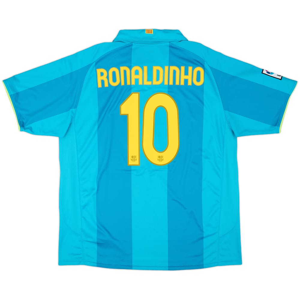 2007-09 Barcelona Away Shirt Ronaldinho #10 - 9/10 - (XXL)
