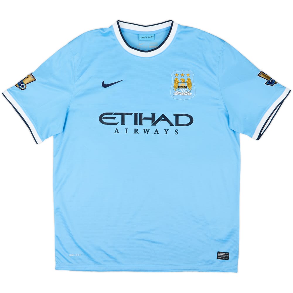 2013-14 Manchester City Home Shirt Champions #14 - 8/10 - (XL)