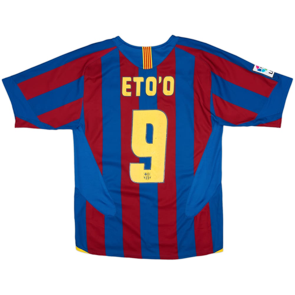 2005-06 Barcelona Home Shirt Eto'o #9 - 7/10 - (S)