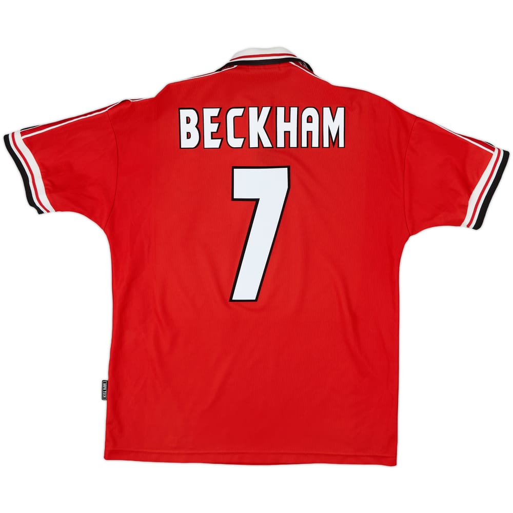 1998-00 Manchester United Home Shirt Beckham #7 - 7/10 - (L)