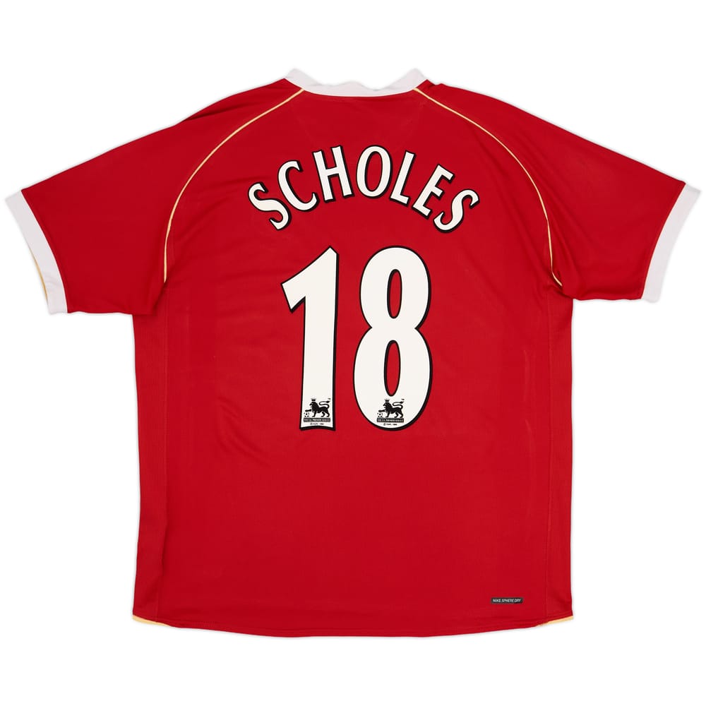 2006-07 Manchester United Home Shirt Scholes #18 - 10/10 - (XL)