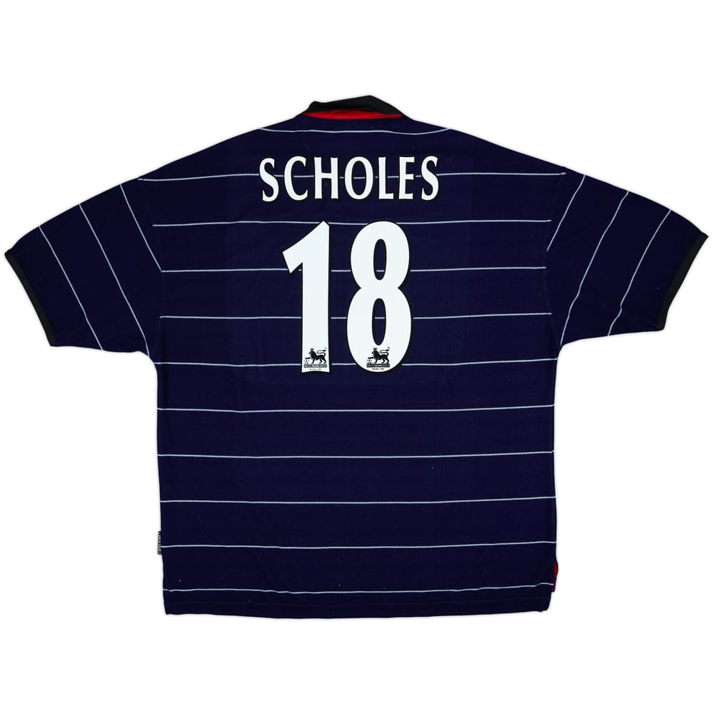 1999-00 Manchester United Away Shirt Scholes #18 - 9/10 - (XXL)