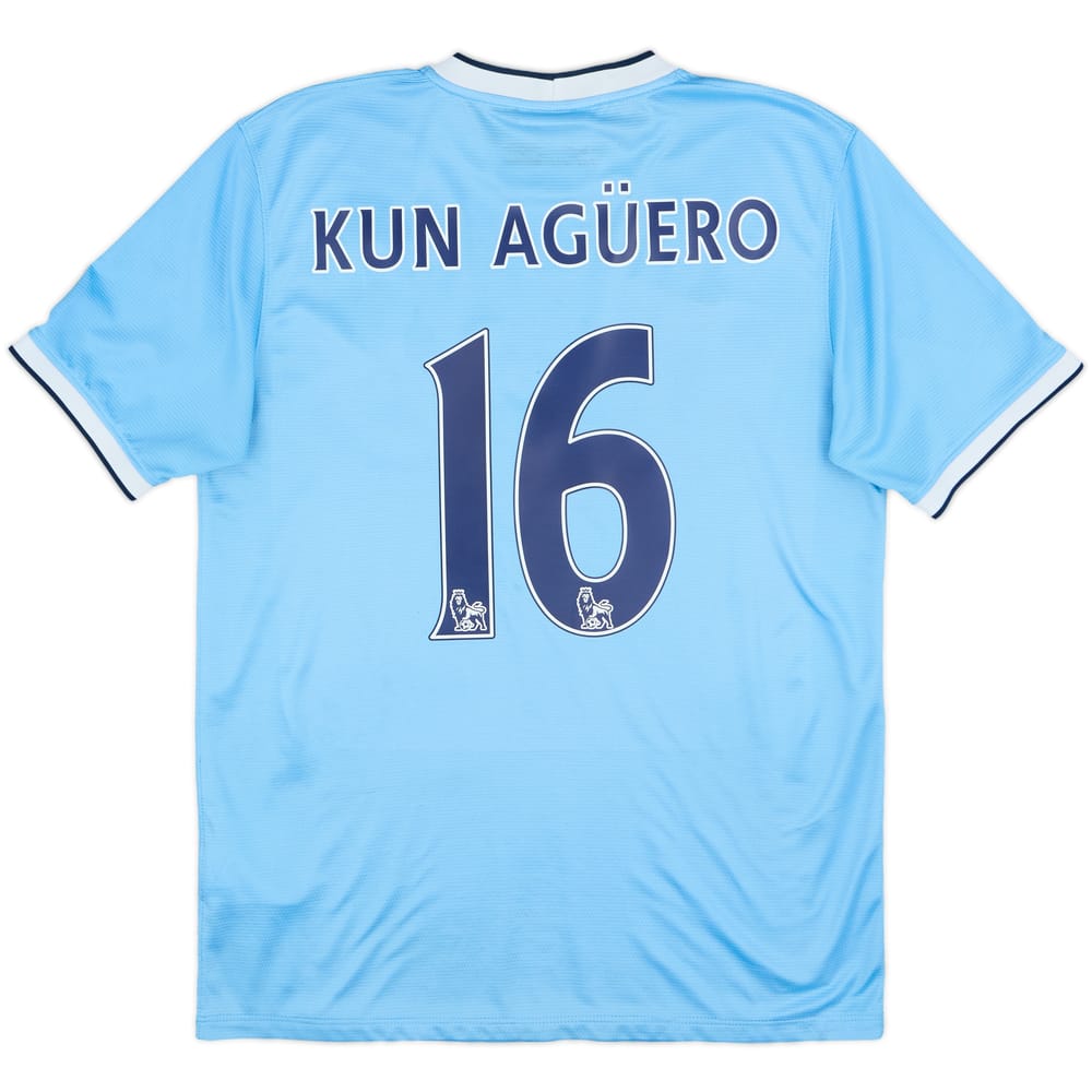 2013-14 Manchester City Home Shirt Kun Aguero #16 - 7/10 - (M)