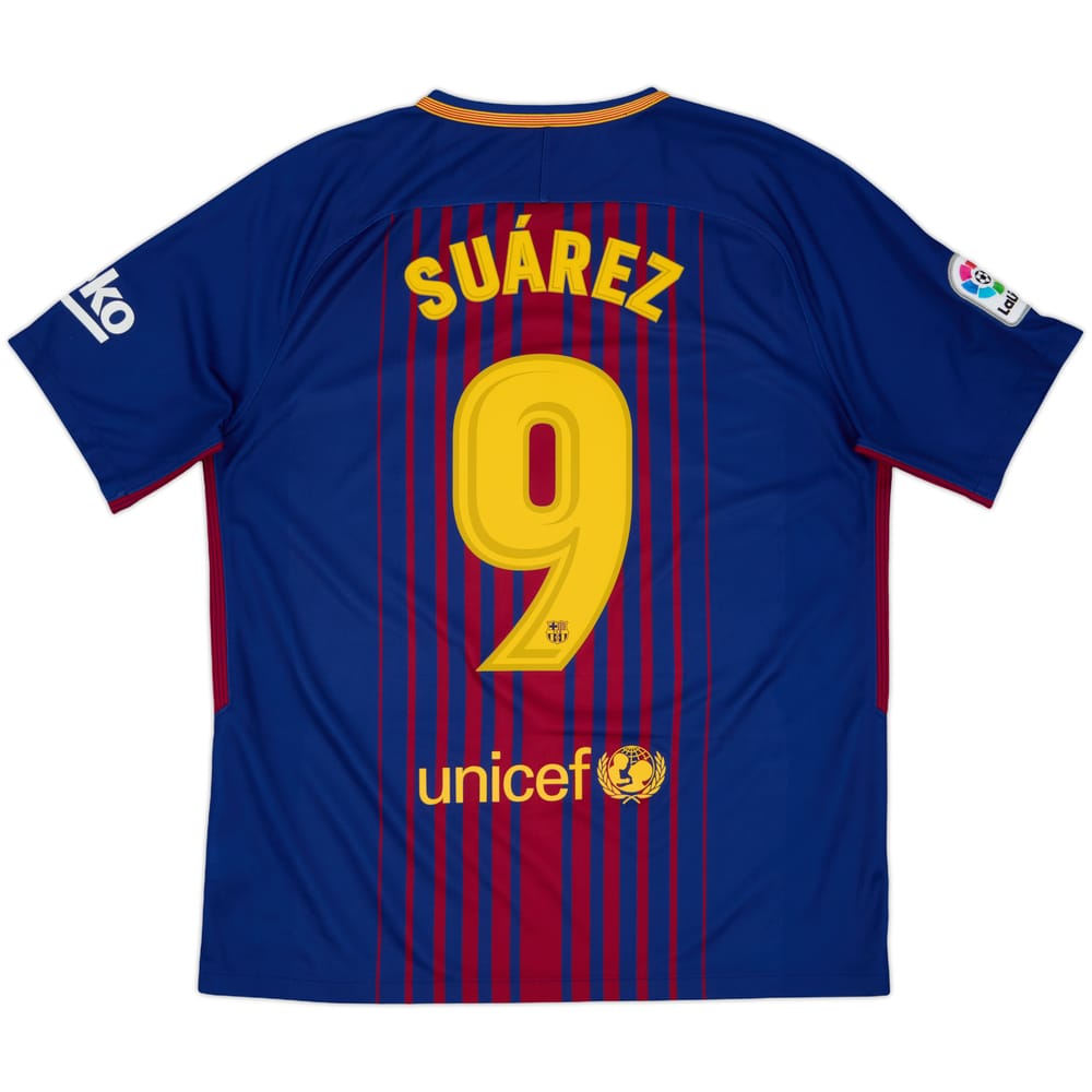 2017-18 Barcelona Home Shirt Suarez #9 - 8/10 - (L)