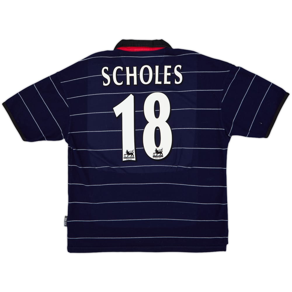 1999-00 Manchester United Away Shirt Scholes #18 - 9/10 - (L)