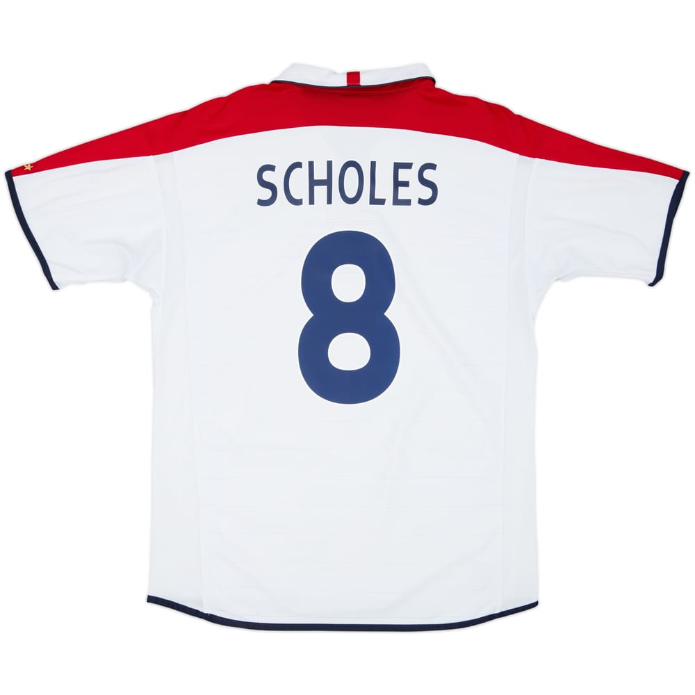 2003-05 England Home Shirt Scholes #8 - 7/10 - (XL)