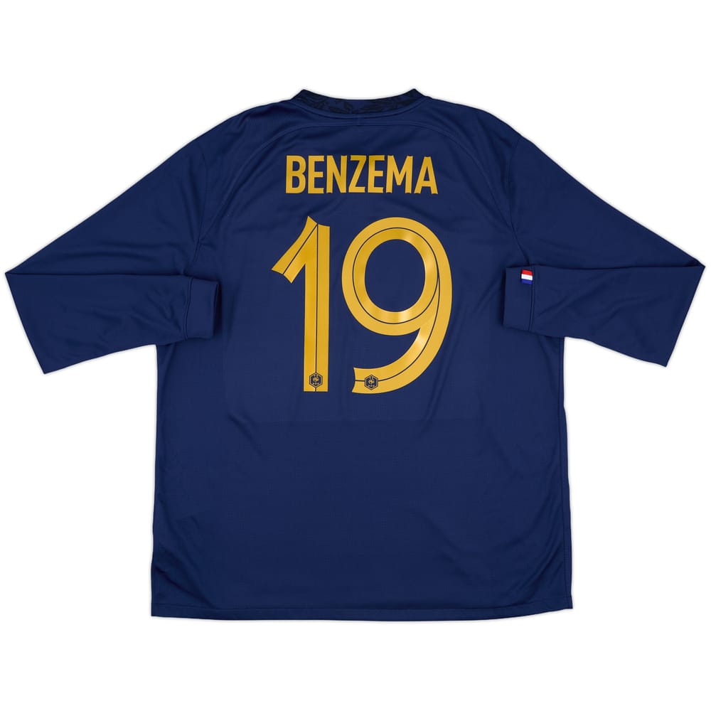 2022-23 France Home L/S Shirt Benzema #19 - 8/10 - (XL)
