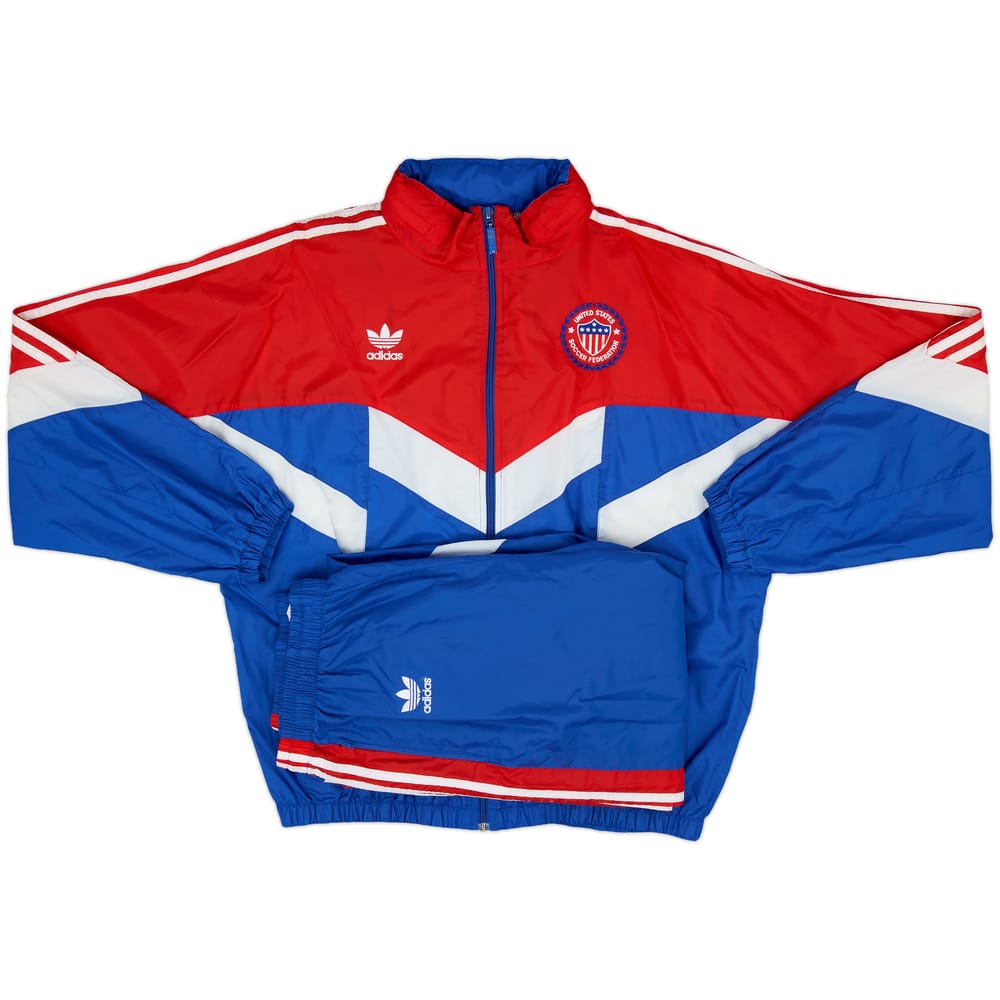 1990 USA adidas Hooded Tracksuit - 9/10 - (L)
