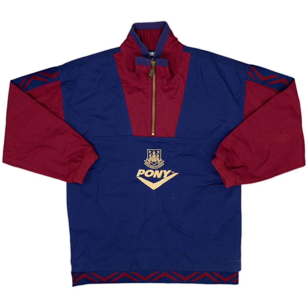 1993-95 West Ham Pony 1/4 Zip Drill Top - 10/10 - (L.Boys)