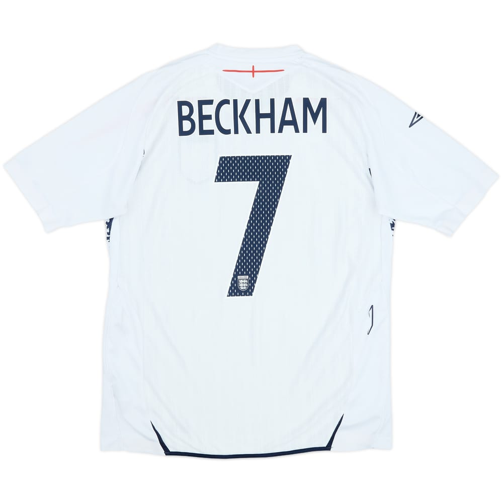 2007-09 England Home Shirt Beckham #7 - 7/10 - (M)