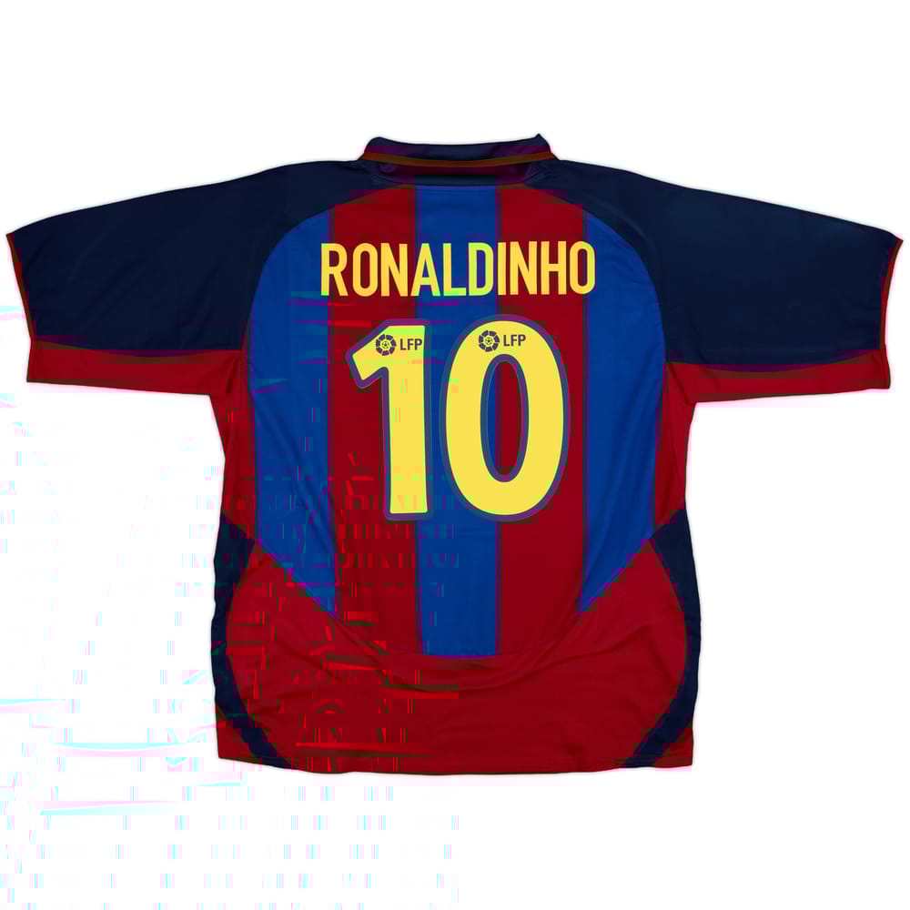 2003-04 Barcelona Home Shirt Ronaldinho #10 - 8/10 - (XL)