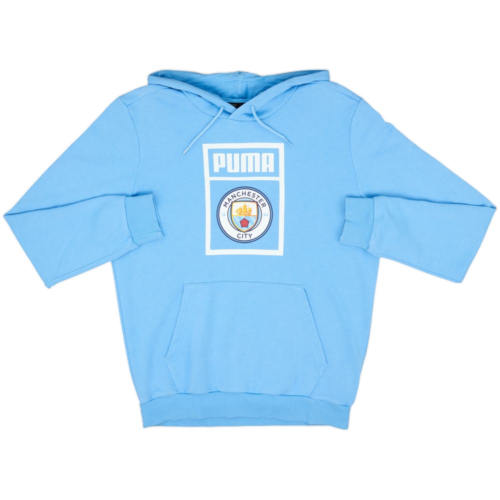 2018-19 Manchester City Puma Hooded Sweat Top - 10/10 - (S)