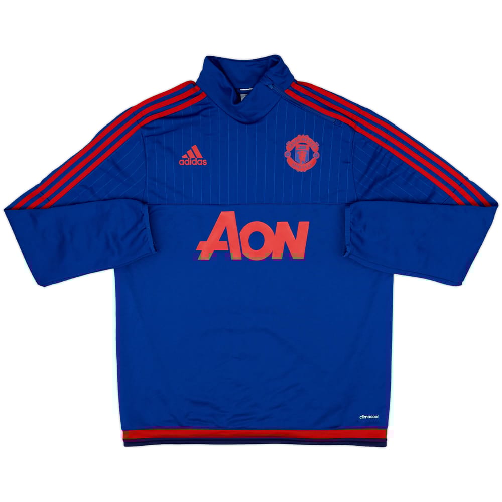 2015-16 Manchester United adidas 1/4 Zip Drill Top - 9/10 - (L)