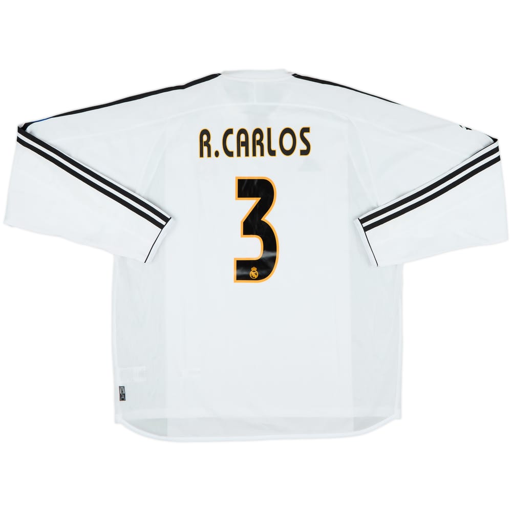 2003-04 Real Madrid Home L/S Shirt R.Carlos #3 (XL)