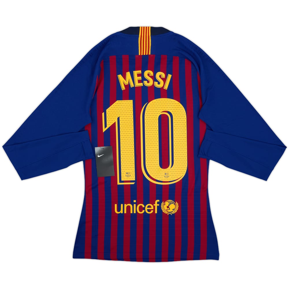 2018-19 Barcelona Player Issue Home L/S Shirt Messi #10 (S)