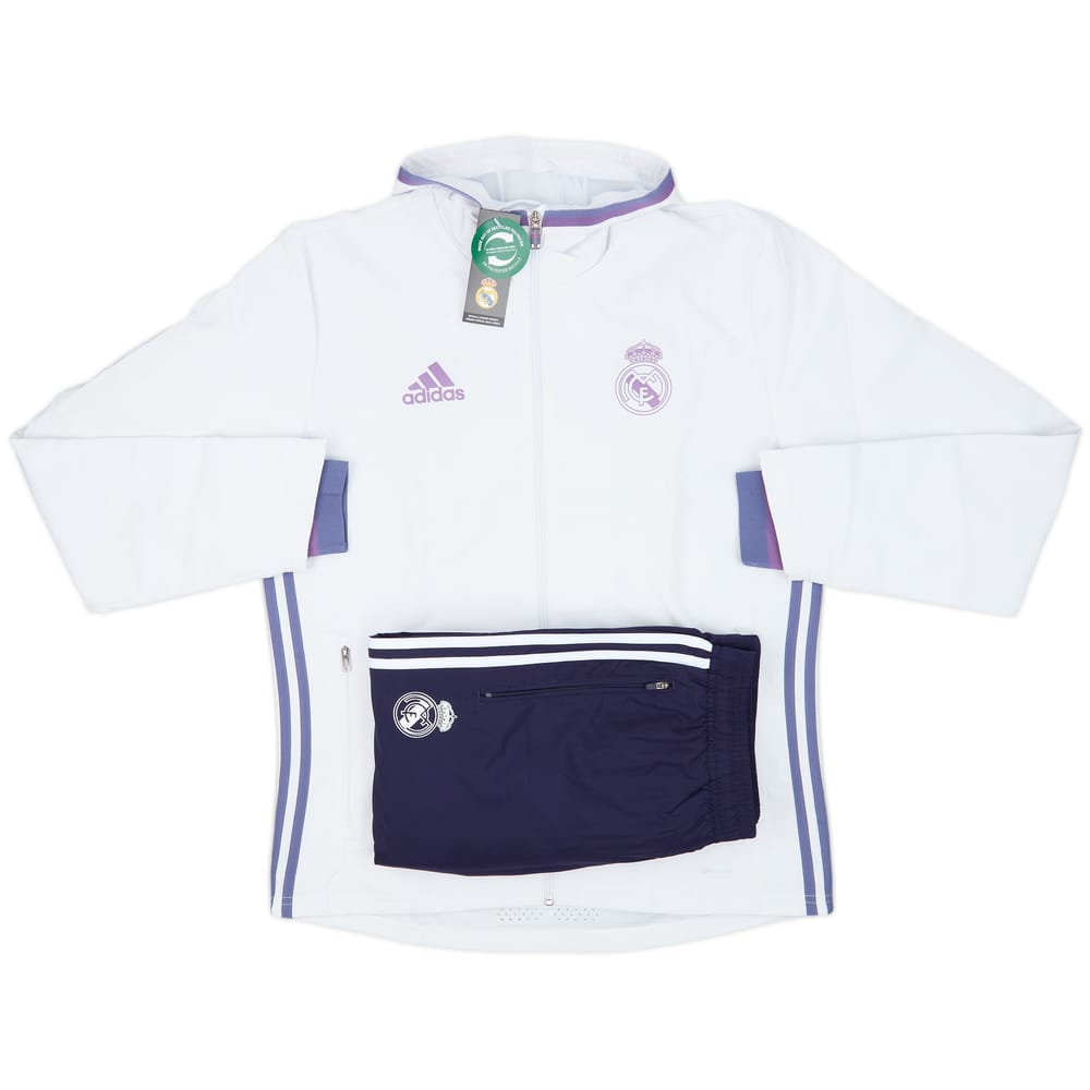 2016-17 Real Madrid adidas Hooded Full Tracksuit (M)