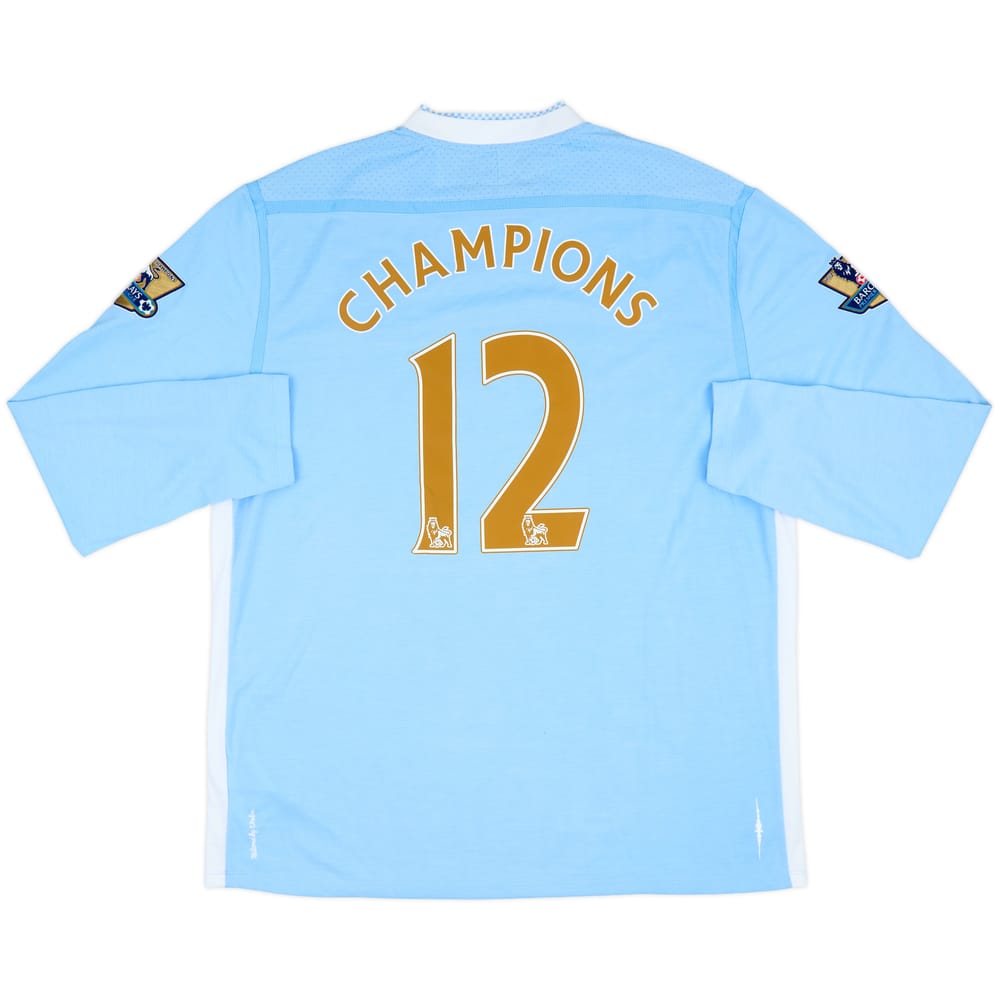 2011-12 Manchester City Home L/S Shirt Champions #12 - 10/10 - (XL)