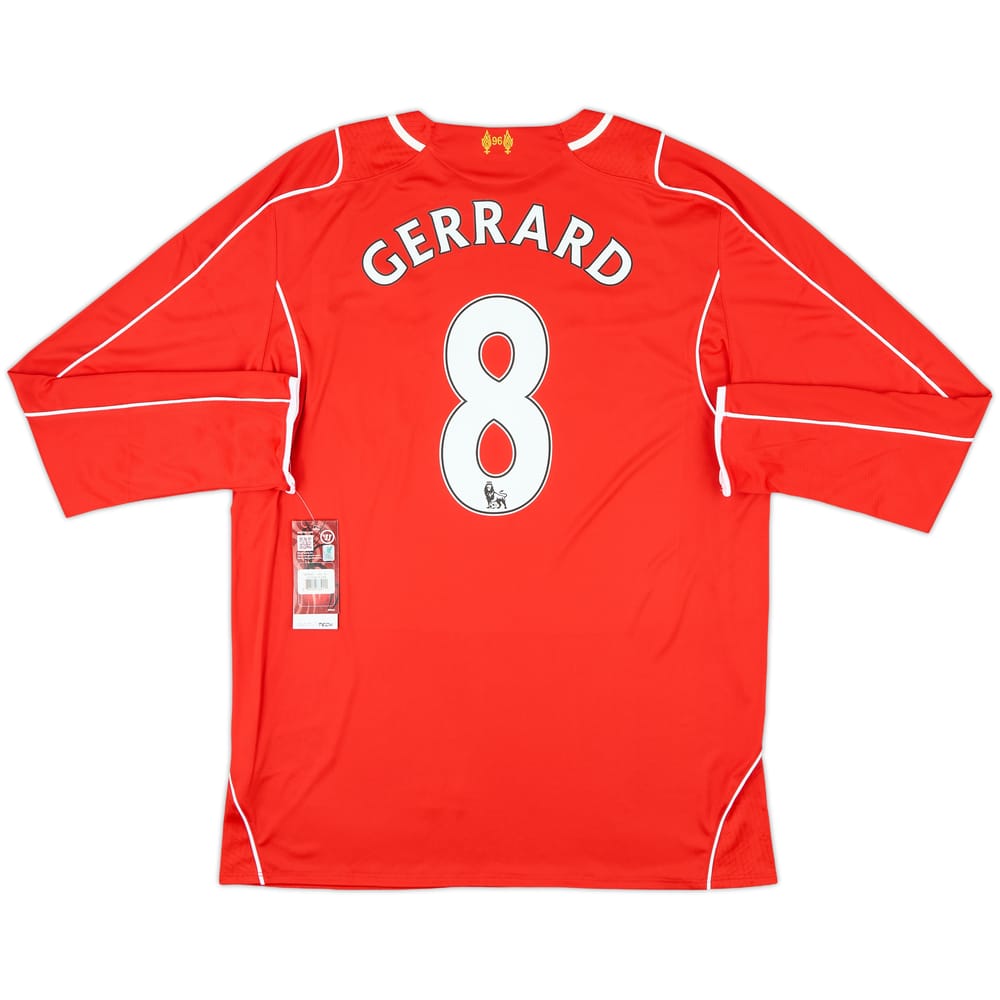 2014-15 Liverpool Home L/S Shirt Gerrard #8 (XL)