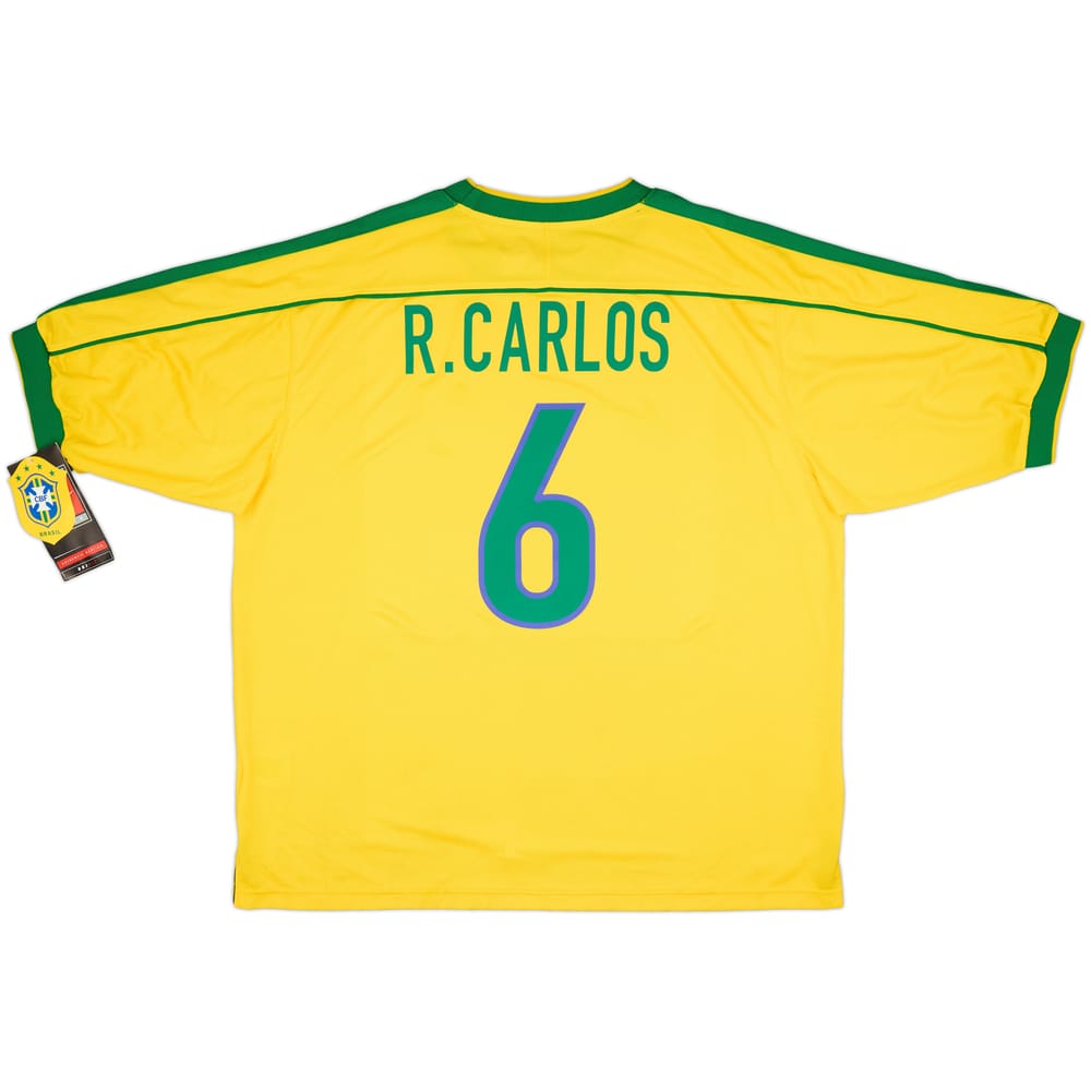 1998-00 Brazil Home Shirt R.Carlos #6 (XXL)