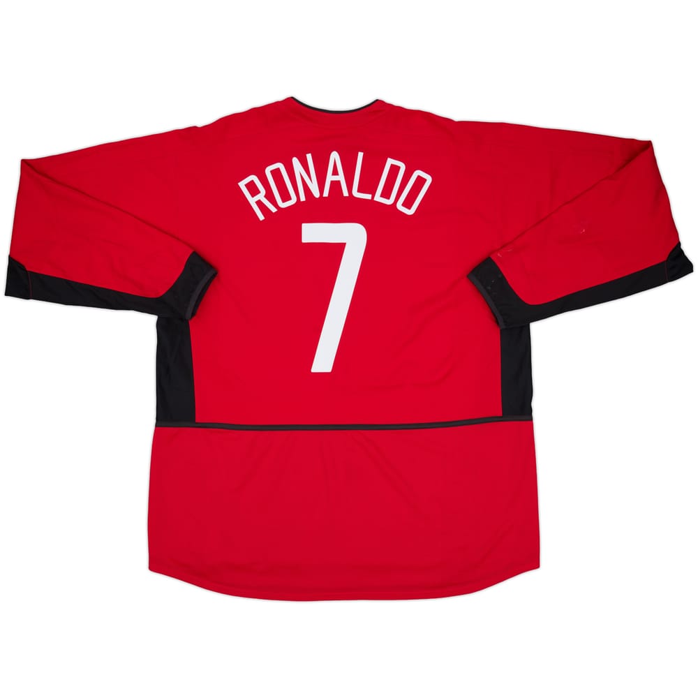 2002-04 Manchester United Home L/S Shirt Ronaldo #7 - 8/10 - (XXL)