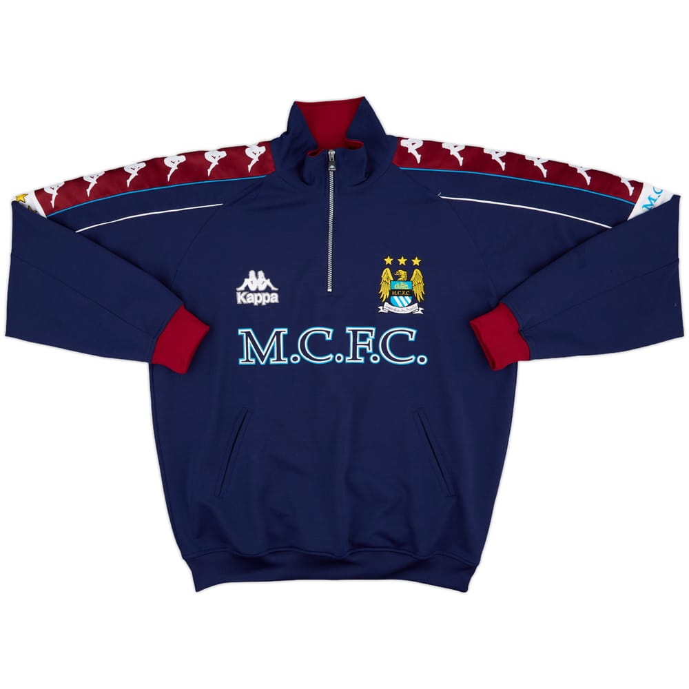 1997-99 Manchester City Kappa 1/4 Zip Drill Top - 9/10 - (XL)
