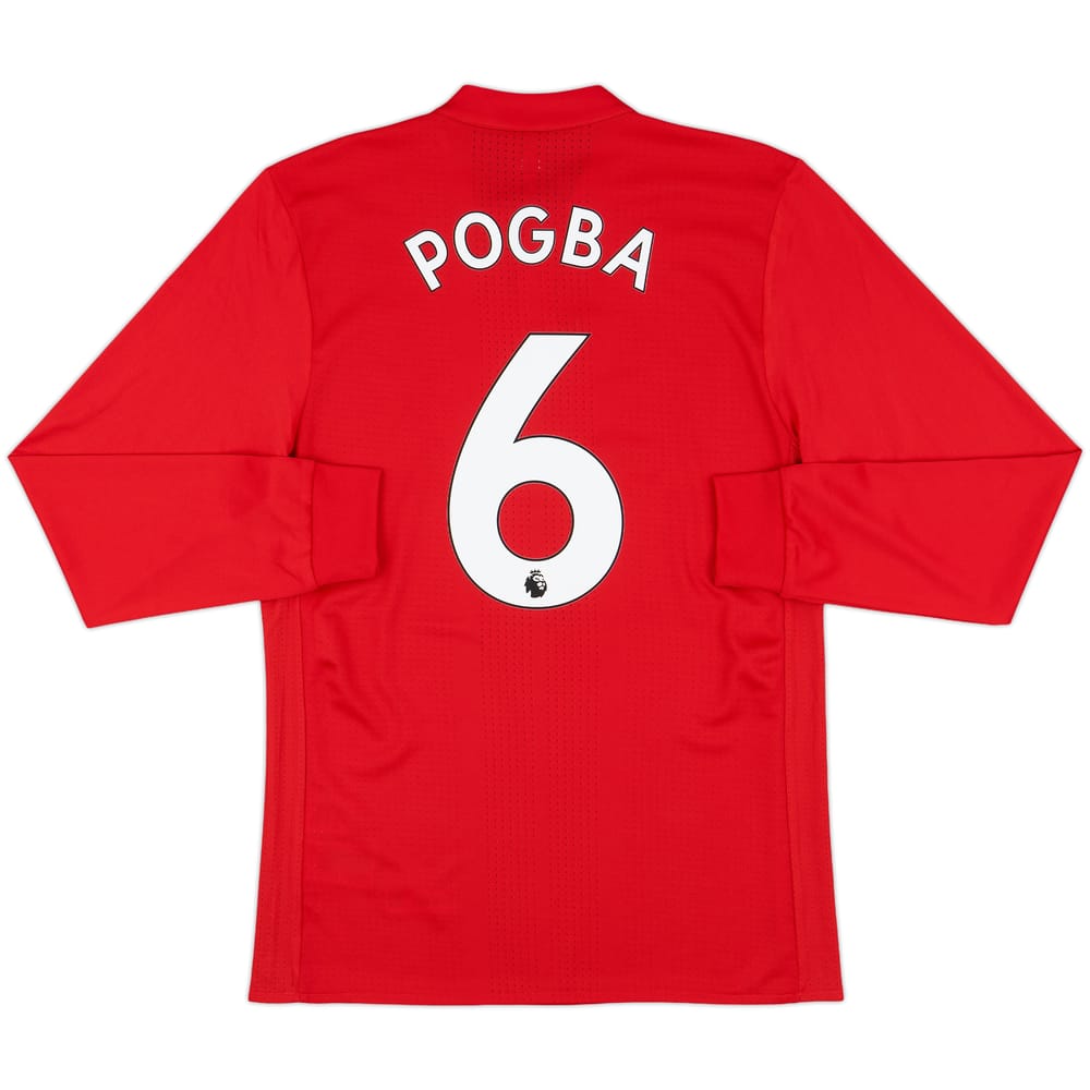 2017-18 Manchester United Player Issue Home L/S Shirt Pogba #6 (M/L)