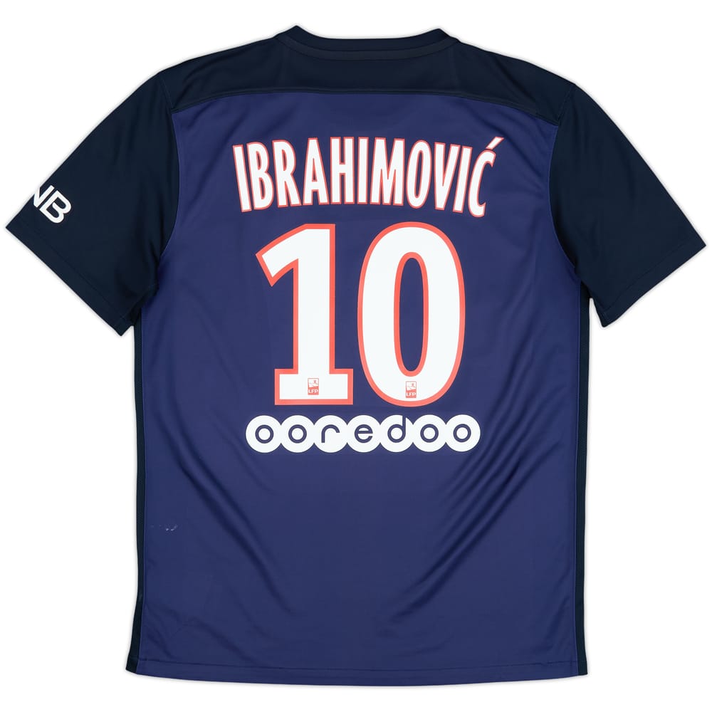 2015-16 Paris Saint-Germain Home Shirt Ibrahimovic #10 - 8/10 - (M)