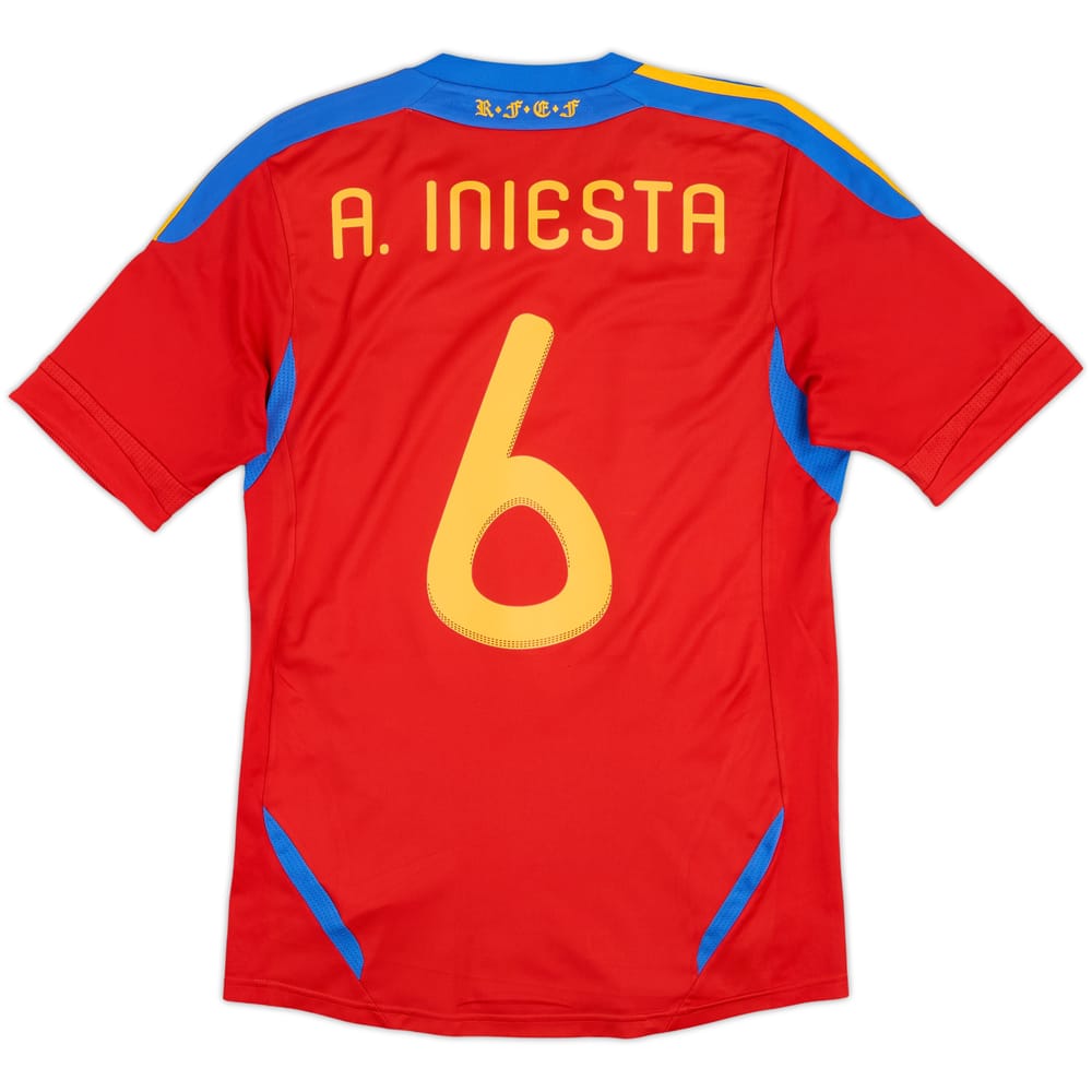 2010-11 Spain Home Shirt A.Iniesta #6 - 7/10 - (S)