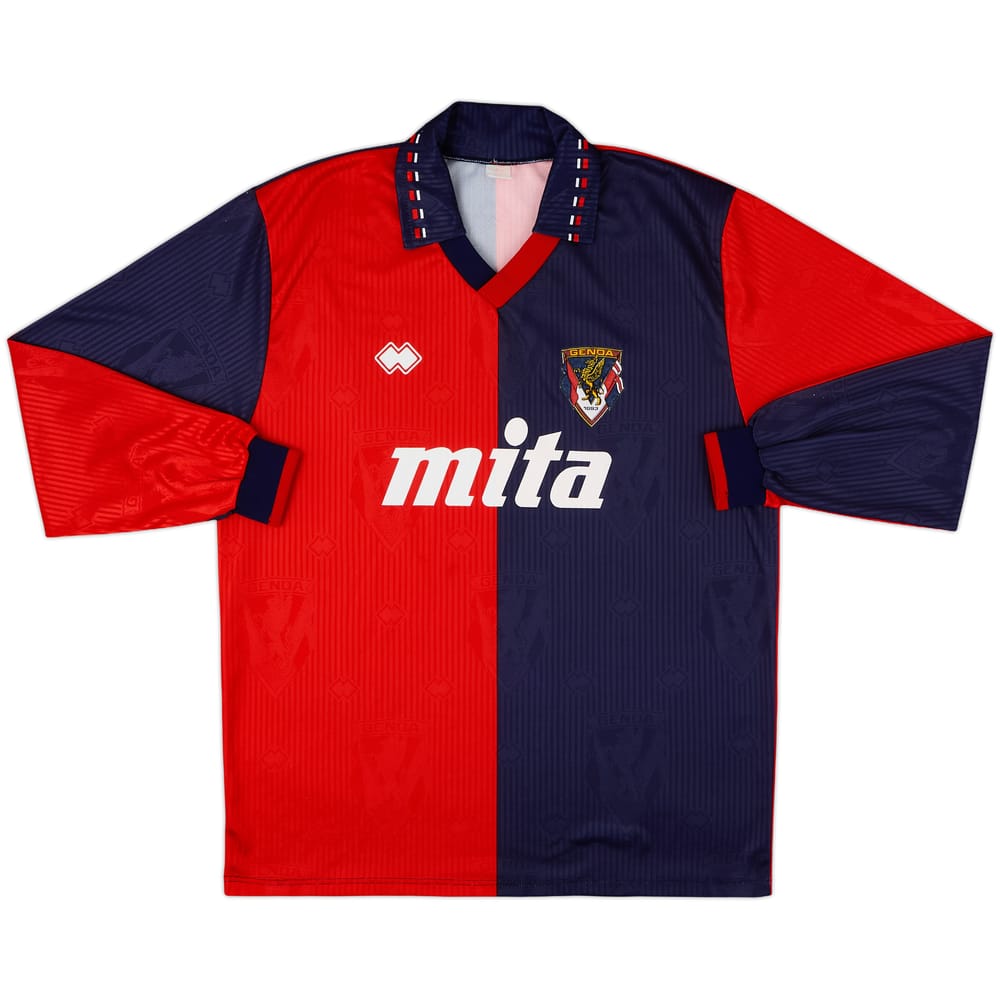 1990-91 Genoa Home L/S Shirt - 9/10 - (XL)