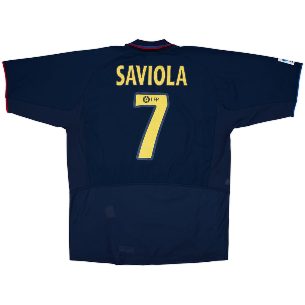 2002-03 Barcelona Away Shirt Saviola #7 - 8/10 - (XL)