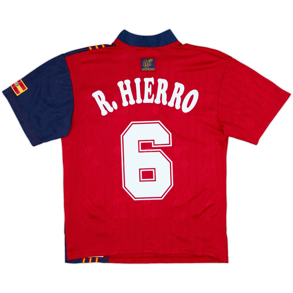 1996-98 Spain Home Shirt R.Hierro #6 - 8/10 - (M)