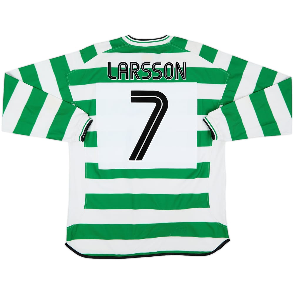 2001-03 Celtic Home L/S Shirt Larsson #7 - 8/10 - (XL)
