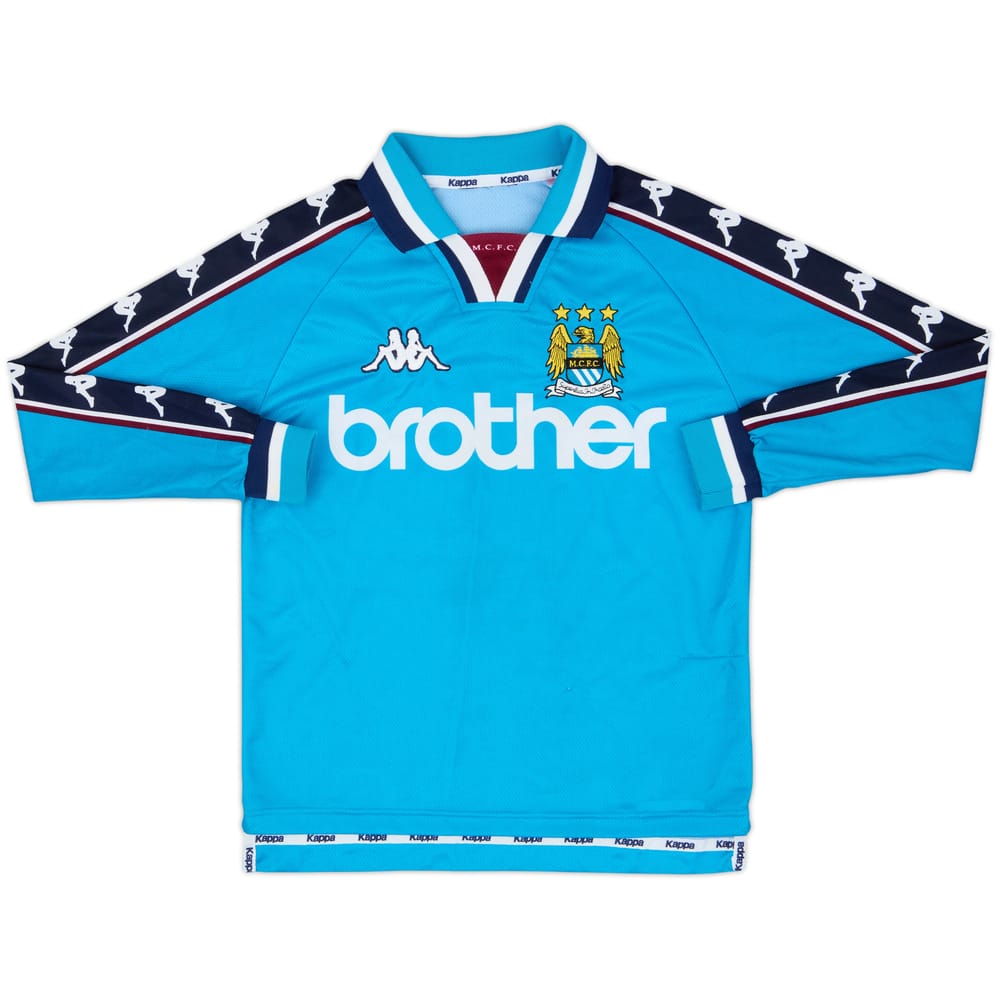 1997-99 Manchester City Home L/S Shirt - 7/10 - (L.Boys)