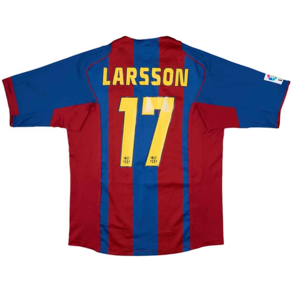 2004-05 Barcelona Home Shirt Larsson #17 - 6/10 - (L)