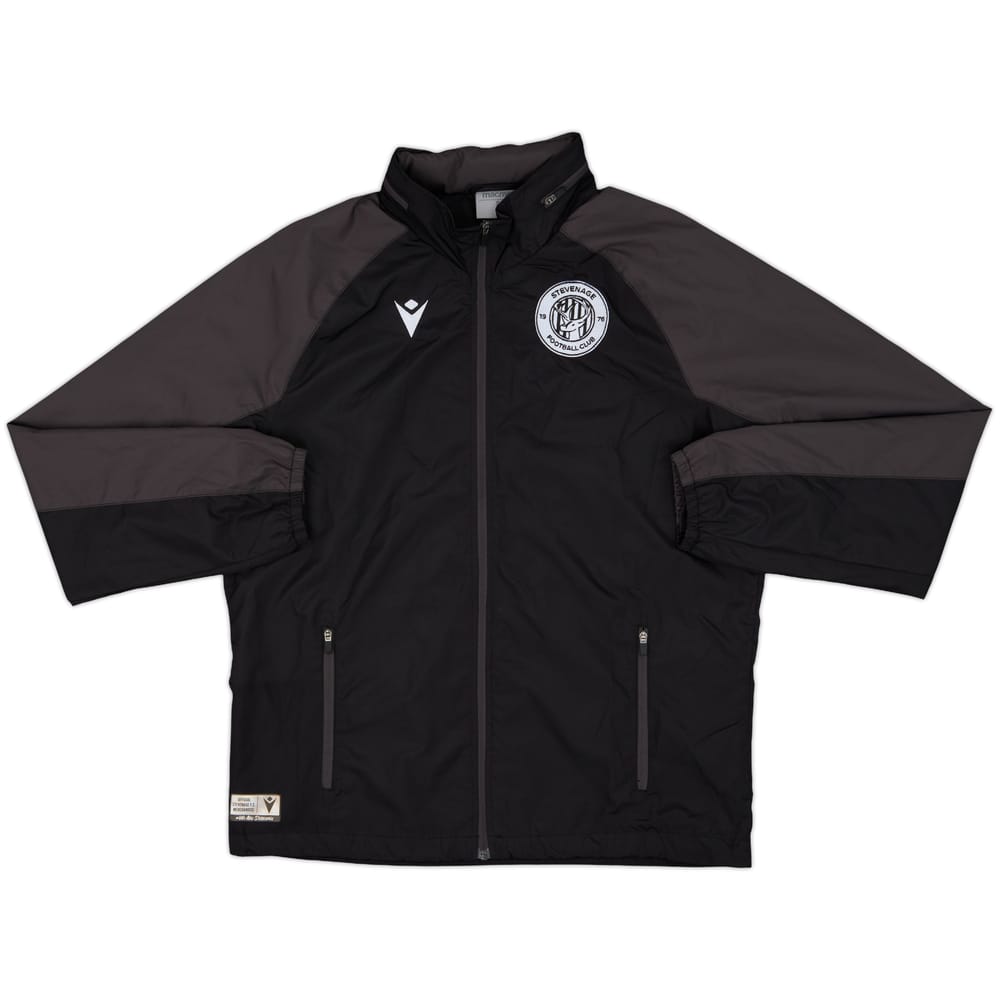 2019-20 Stevenage Macron Hooded Rain Jacket - 8/10 - (S)