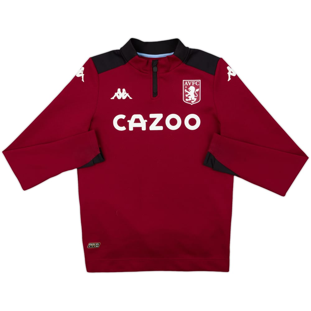 2021-22 Aston Villa Kappa 1/4 Zip Drill Top - 8/10 - (L.Boys)