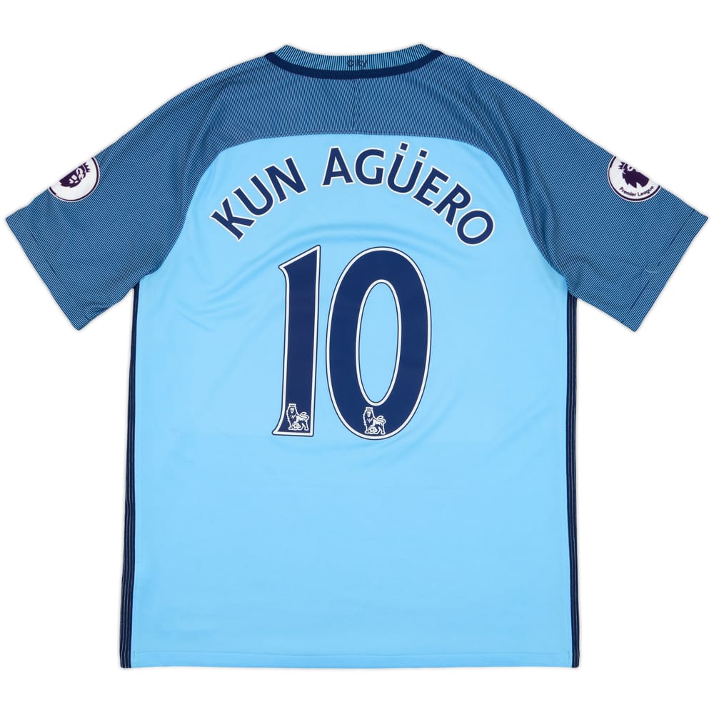 2016-17 Manchester City Home Shirt Kun Aguero #10 - 8/10 - (M)