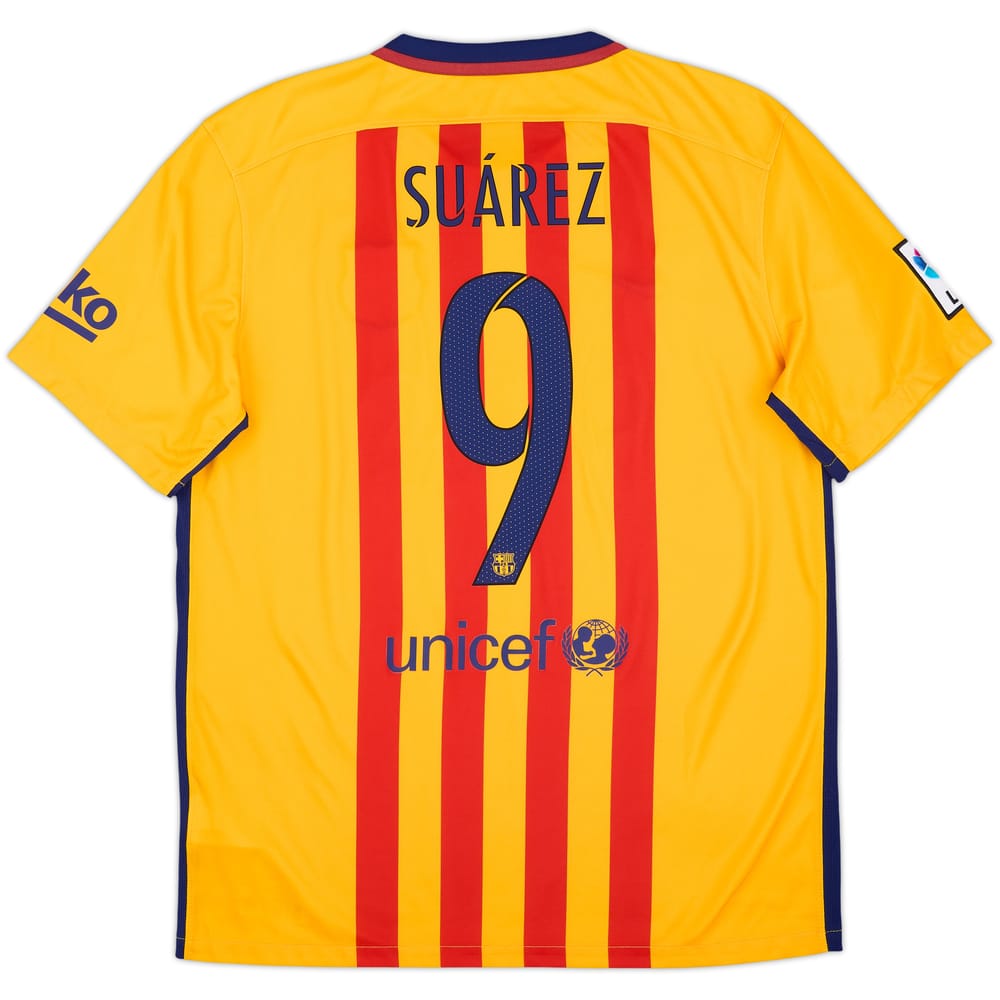 2015-16 Barcelona Away Shirt Suarez #9 - 10/10 - (L)