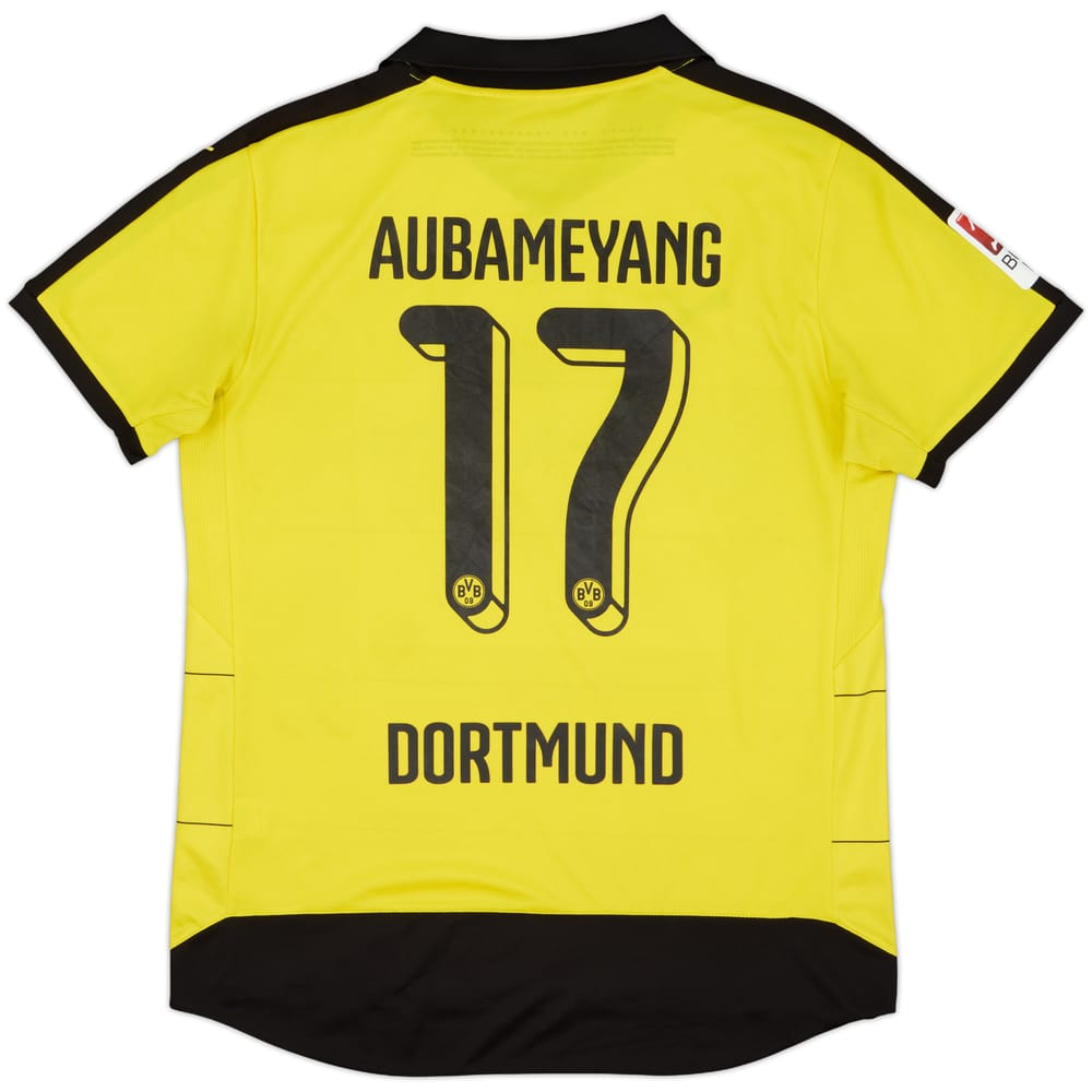 2015-16 Borussia Dortmund Home Shirt Aubameyang #17 - 6/10 - (L)