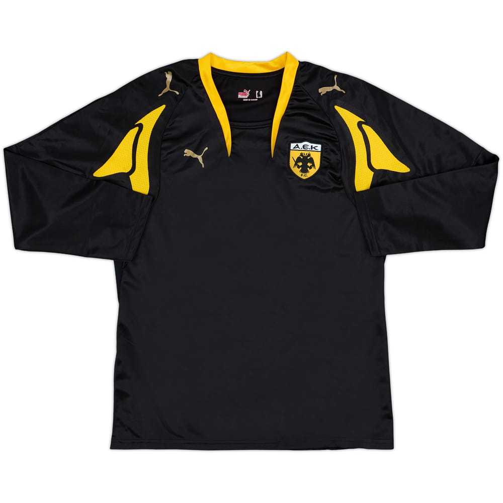 2007-08 AEK Athens Away L/S Shirt - 8/10 - (XL.Boys)