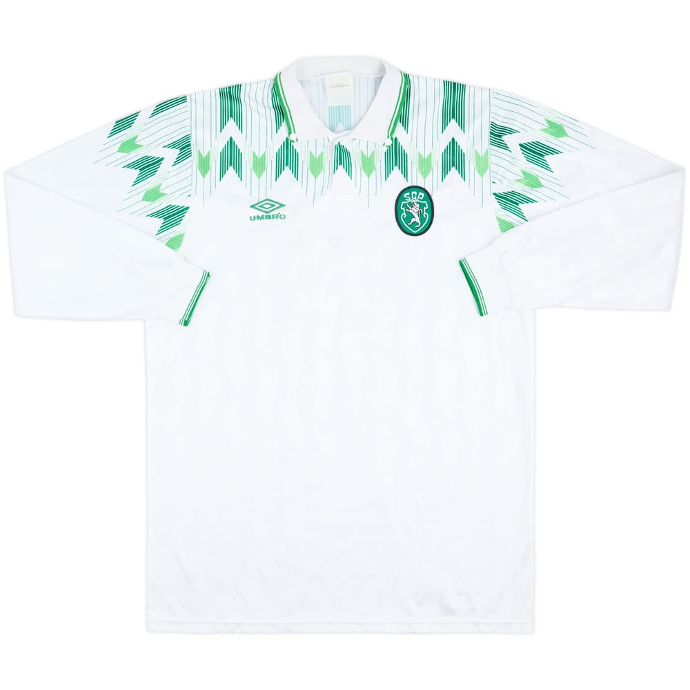 1990-92 Sporting Lisbon Match Issue Away L/S Shirt #4
