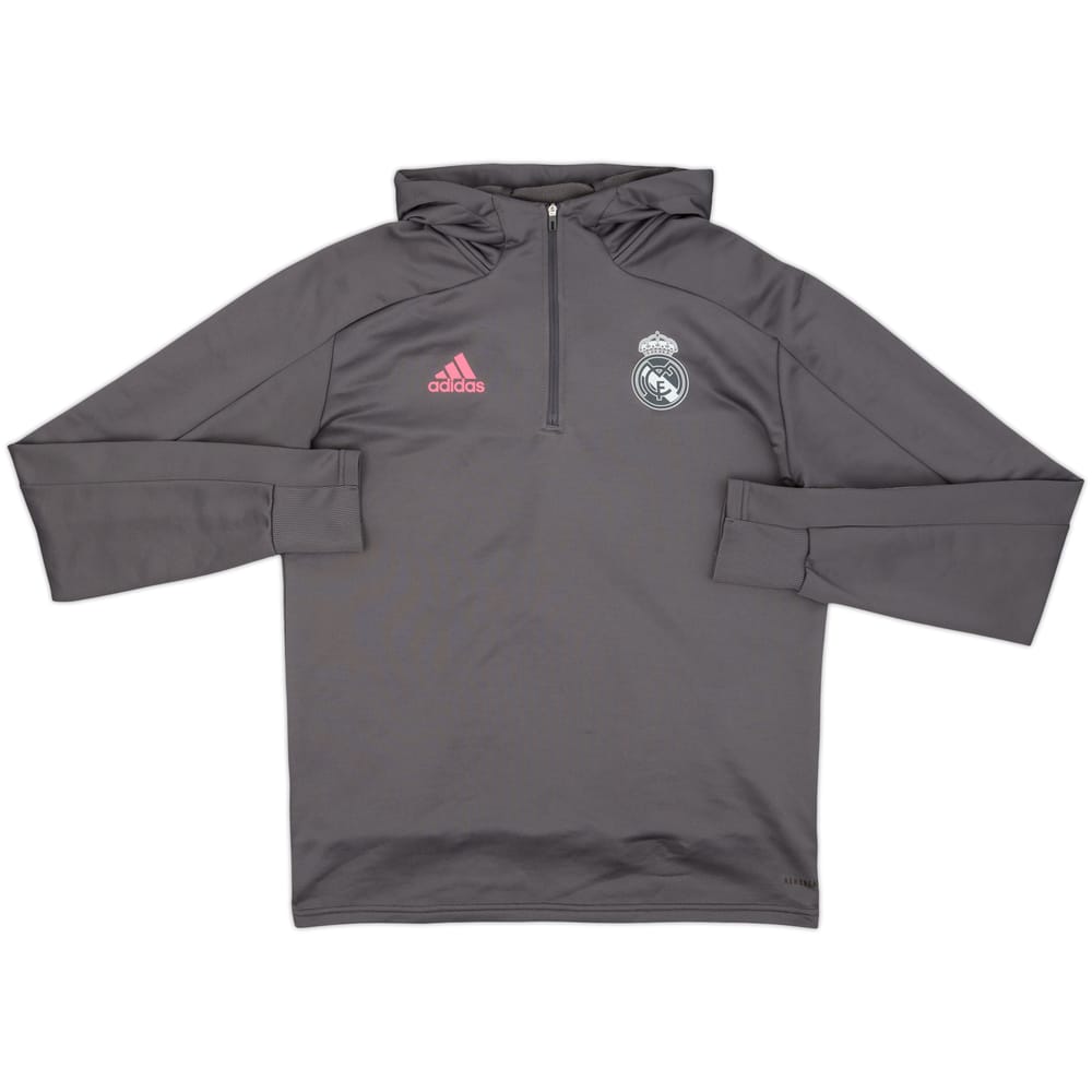2020-21 Real Madrid adidas 1/4 Zip Hooded Drill Top - 9/10 - (M)
