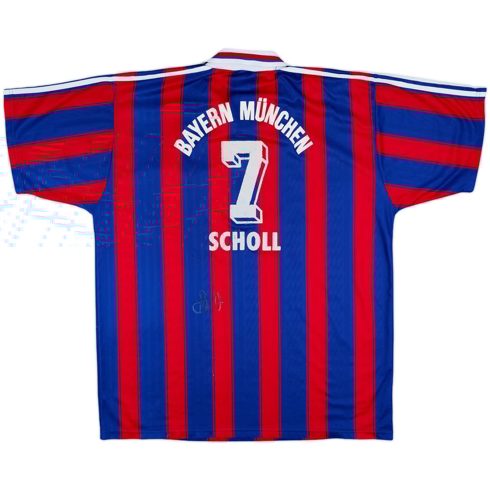 1995-97 Bayern Munich Signed Home Shirt Scholl #7 - 6/10 - (XXL)