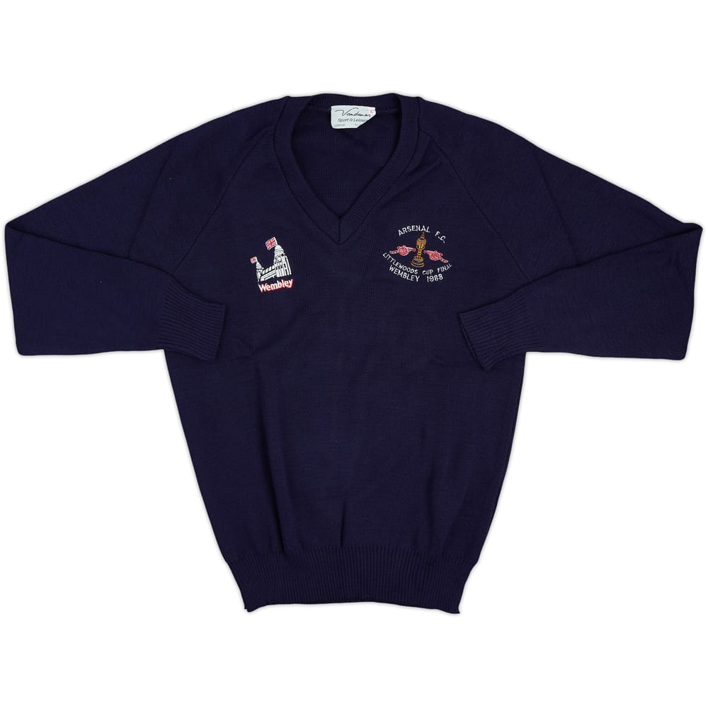 1988 Arsenal Staff Issue Vandanel Littlewoods Cup Final Knitted Jumper - 9/10 - (L)