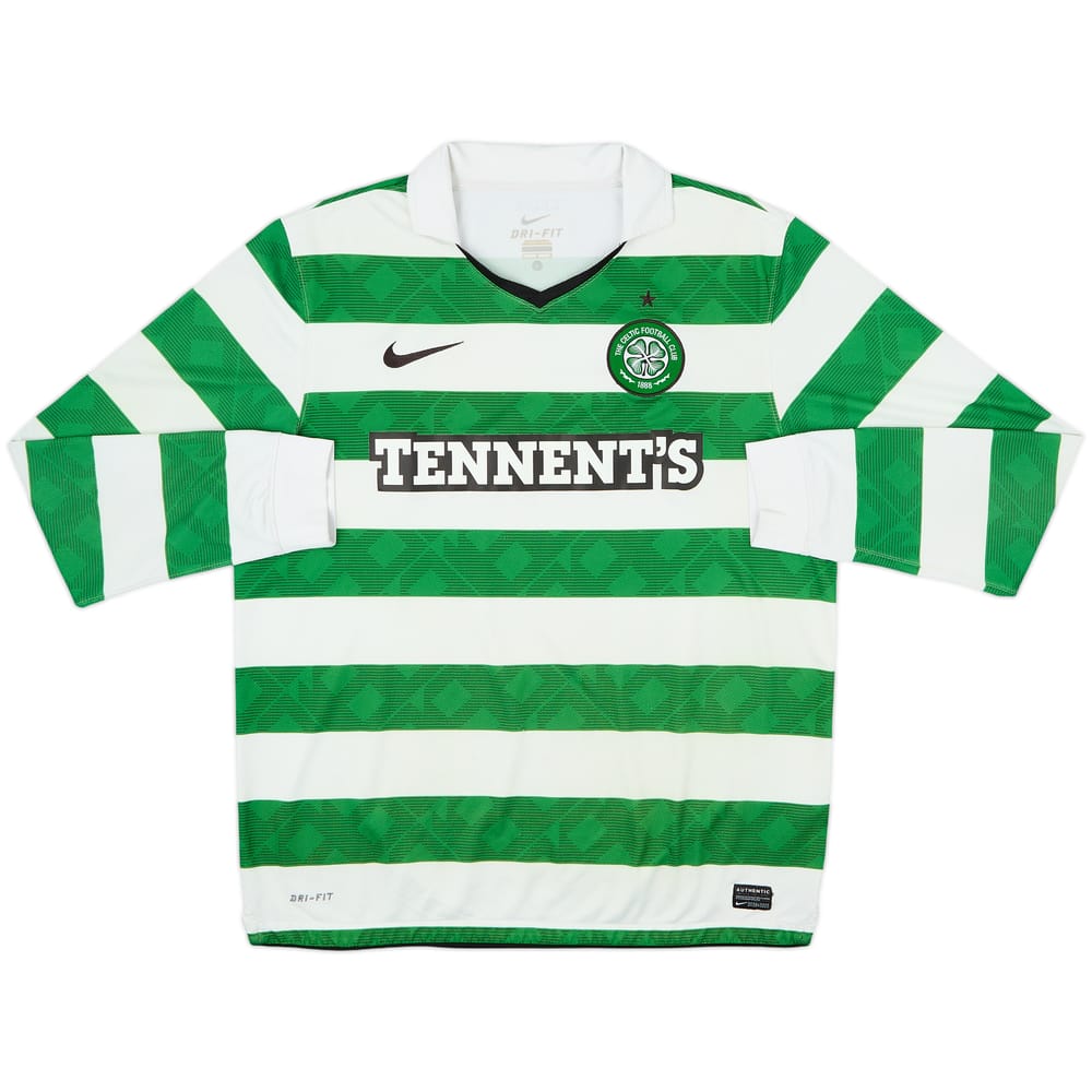 2010-12 Celtic Home L/S Shirt - 7/10 - (L)