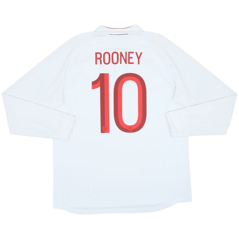 2012-13 England Home L/S Shirt Rooney #10 - 8/10 - (XL)
