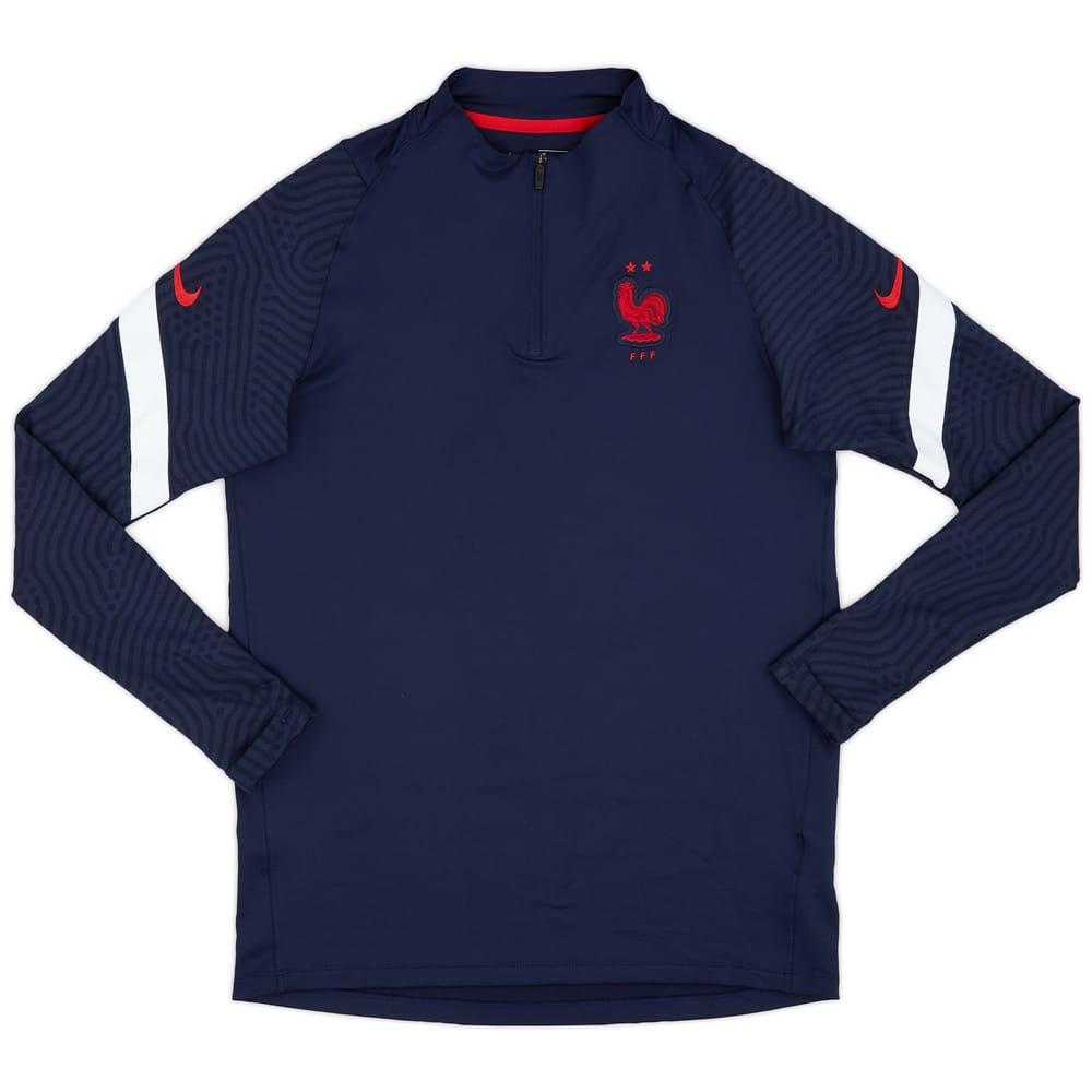 2020-21 France Nike 1/4 Zip Sweat Top - 9/10 - (M)