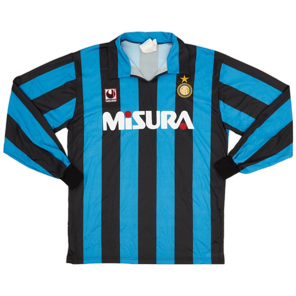 1990-91 Inter Milan Home L/S Shirt - 8/10 - (L)