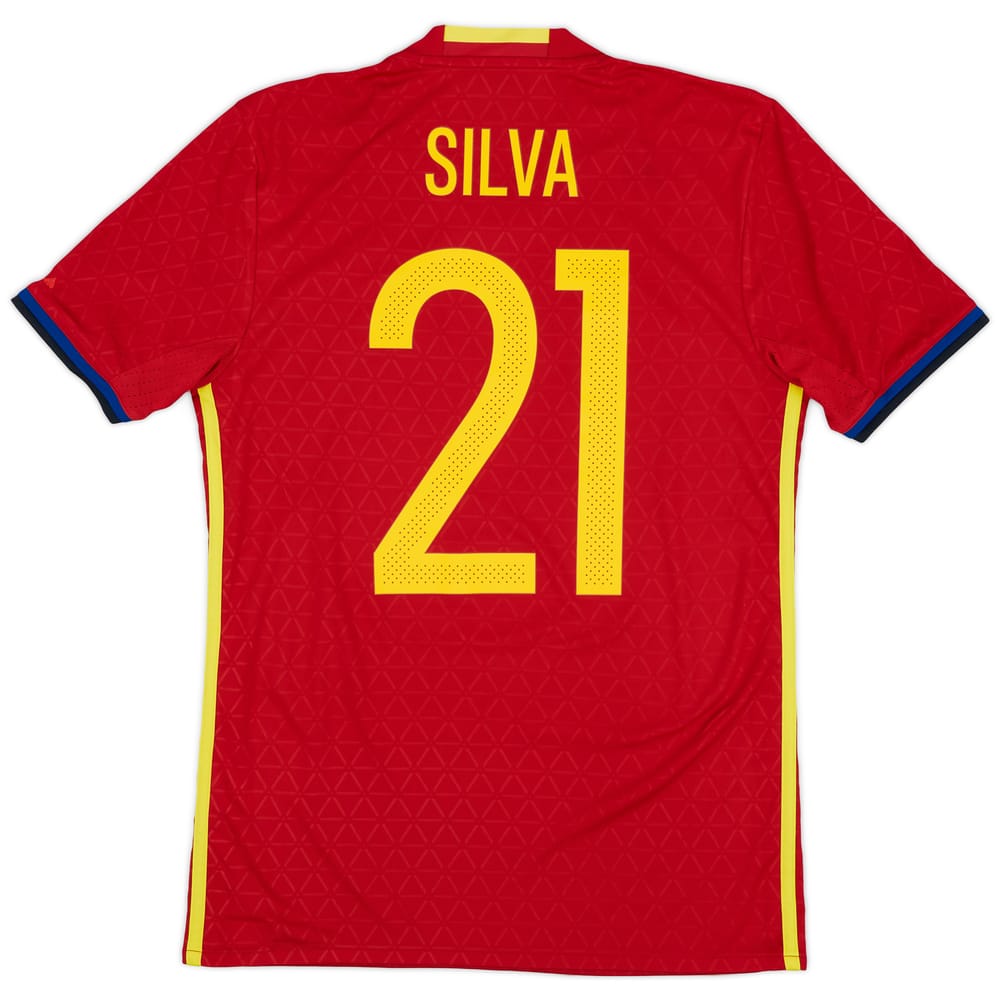 2016-17 Spain Home Shirt Silva #21 - 9/10 - (XS)